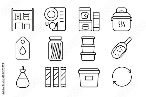 Icon modular dry food bar label vector system container rotation emer