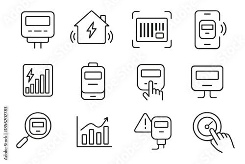 Screen hand meter touch icons usage vector waves graph dial icon energy