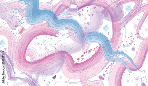 Abstract Pastel Fluid Wave Background with Soft Brush Strokes