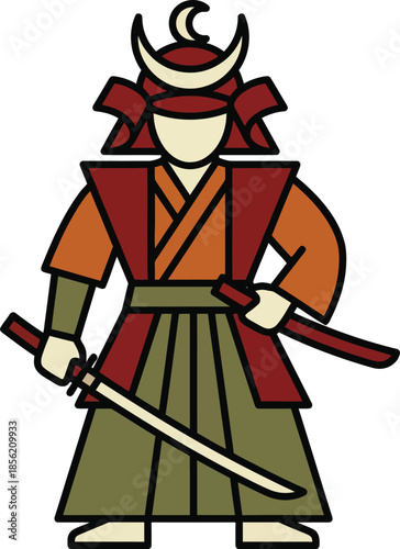 Ronin Samurai swordsman with dual katanas vector character