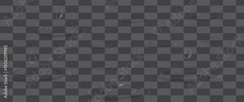 Vector wave circles on the water surface. Water ripples png. Water movement, water or sound effect on isolated transparent background.