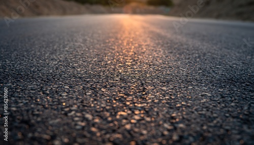 Wallpaper Mural Close-up texture of freshly paved asphalt road with fine gravel details and soft shadows, showing smooth dark surface for construction, infrastructure, and background design use. Torontodigital.ca