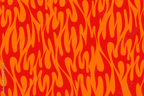 Orange Red Flames Seamless Pattern Background for Hot Rod or Sportswear Application