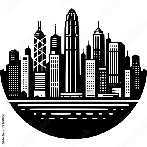 Hong Kong Skyline Vector Icon