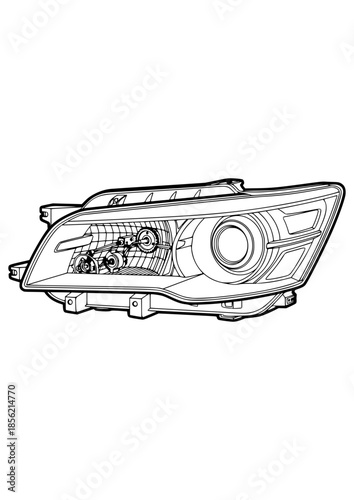 Automotive Headlamp Silhouette Vector Design