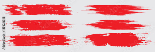 Straight line vector Asian ink brush strokes. Black hand drawn stripes, smears. Chinese, Japanese or Korean calligraphy brushstrokes set. Rough grunge thick paint line texture. Vector sketch lines