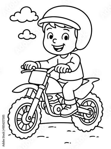 Racer's Trail: A young racer fearlessly conquers the track, a cartoon illustration capturing the spirit of adventure and the thrill of the ride.