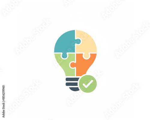 Puzzle Lightbulb Idea Solution Icon