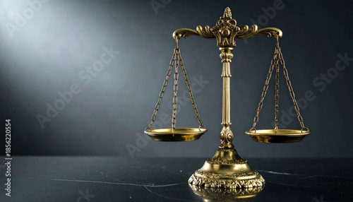 Golden Scales of Justice Symbolizing Law and Fairness.