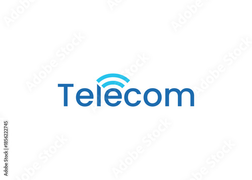 Minimalist dynamic telecom logo design vector template. Modern telecommunication logo.