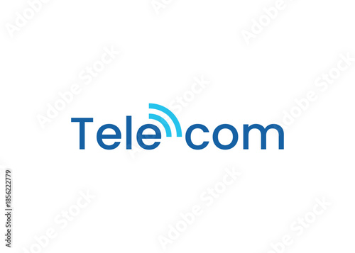 Minimalist dynamic telecom logo design vector template. Modern telecommunication logo.