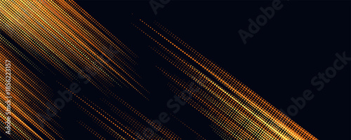 Black modern wide abstract technology background with glowing high-speed and movement light effect. Vector illustration