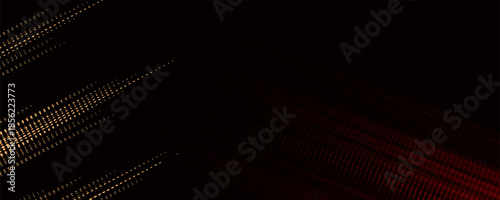 Black modern wide abstract technology background with glowing high-speed and movement light effect. Vector illustration