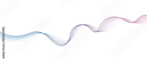 Flowing Dot Wave halftone gradient pattern on transparent background