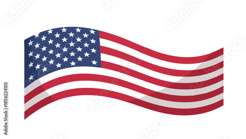 American flag waving gracefully in the wind for George Washington's Birthday  