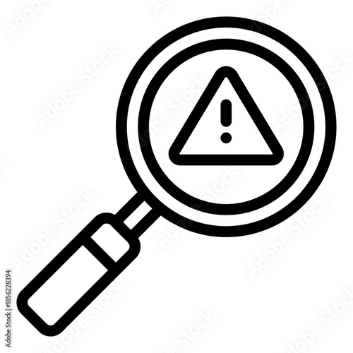 Warning Magnifying Glass Icon
