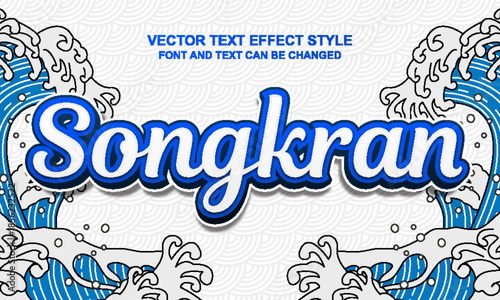 songkran water splash traditional festival paradise editable text effect font style template typography