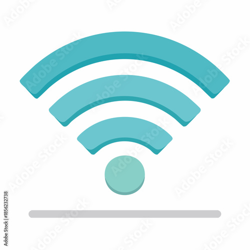 Turquoise wireless network symbol representing internet connectivity and digital communication
