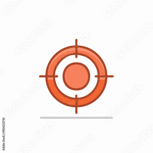 Orange target icon centered precision aim vector graphic design accuracy