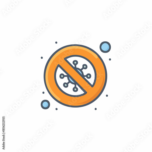 Sign for stopping infection with virus. Icon ban symbol for Coronavirus
