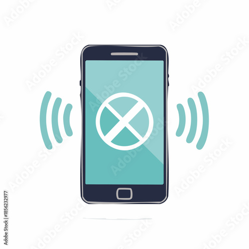 Smartphone with forbidden sign for No signal or connectivity problem