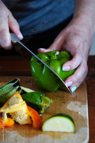 Delicious fresh vegetables being prepared for a grill