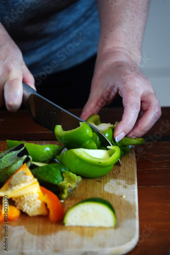 Delicious fresh vegetables being prepared for a grill
