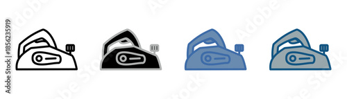 
planer icon set multiple style collection with planer machine design