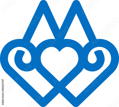 the logo is the monogram M and W. Unique and elegant.