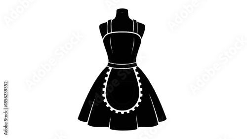 Vector illustration of a French maid costume, on transparent background
