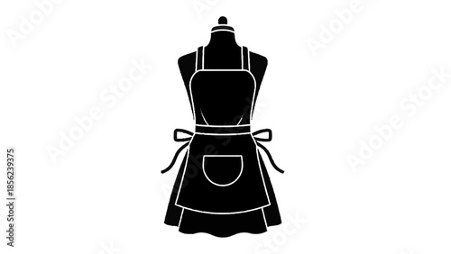 Vector illustration of a chef's apron on transparent background, white background