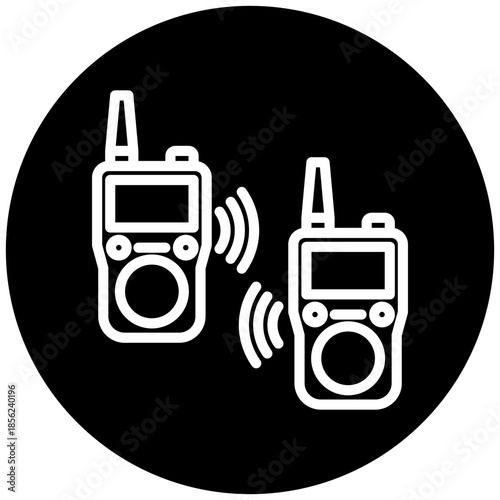 Radio Communication Icon Button Mini Illustration, Use For Modern Concept, Print, Ui, Ux Kit, Web And App Development. Vector Related To Firefighter, Rescue And More
