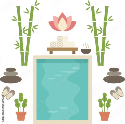 Spa and wellness relaxation elements collection vector illustration.