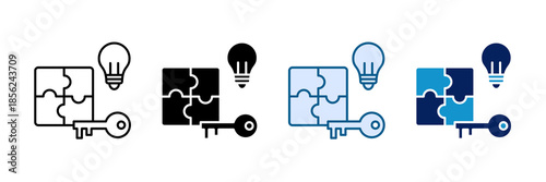 Problem Solving Icon Set Multiple Style Collection