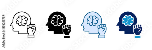 Mental Strength Icon Set Multiple Style Collection