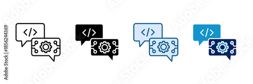 Prompt Engineering Icon Set Multiple Style Collection