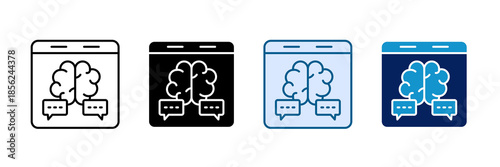 Llm Prompting Icon Set Multiple Style Collection