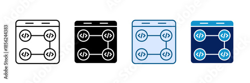 Prompt Chain Icon Set Multiple Style Collection