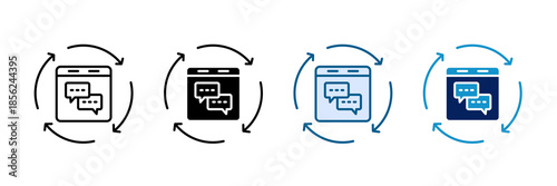 Feedback Loop Icon Set Multiple Style Collection