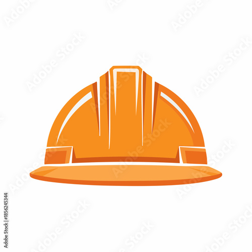 Orange construction helmet icon. Safety helmet symbol for construction, mining, and engineering projects. Protecting Head Gear for workers