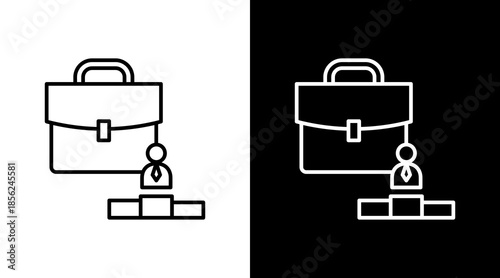 Business Leadership Outline White Icon Set Design