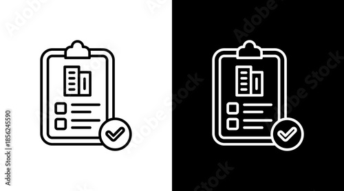 Corporate Planning Outline White Icon Set Design
