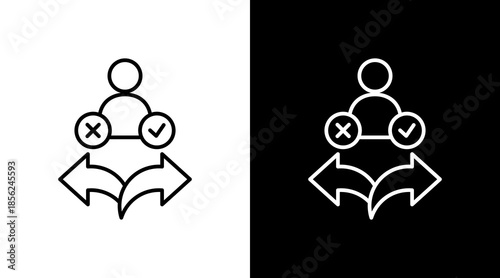 Executive Decision Outline White Icon Set Design