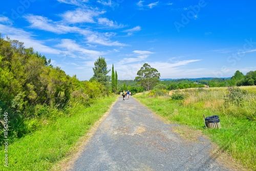 길거리, sky, 경관, 네이처, 나무, 여름, 목초, 농촌, 경로, 국가, green, 들판, 시골, 구름, 길, 여행, 봄, 아스팔트, 목초지, 때, 산책로, 레인