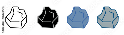 
ore icon set multiple style collection with metal ore design