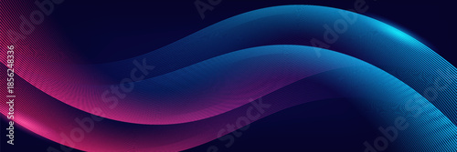 Abstract background with flowing particles. Dynamic waves. vector illustration.