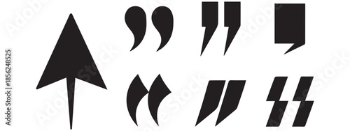 Quotation Marks Icons Set: Quotes, Apostrophe, Exclamation