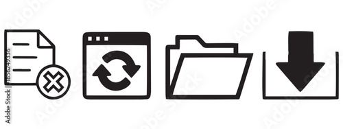 File Delete, Refresh, Folder & Download Icons .