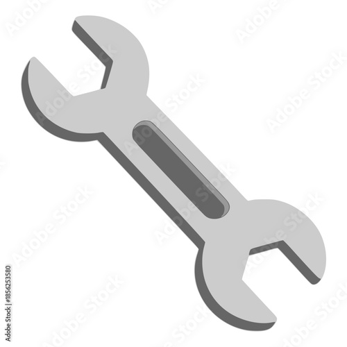 steel wrench working tool flat color vector illustration template design