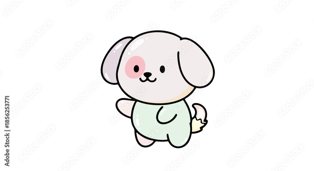Obraz premium Adorable cartoon dog illustration with a cheerful expression and playful pose